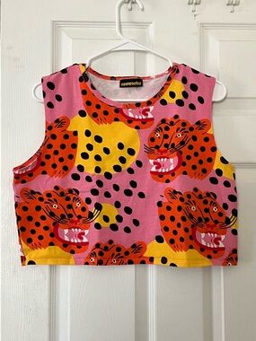 Nooworks Leopard Face Crop Tank